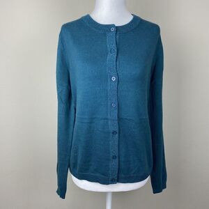 Apostrophe Cardigan Sweater Womens Medium Button Front Rabbit Hair Casual Ladies